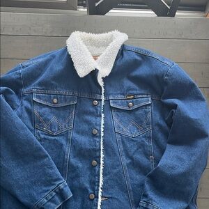 Wrangler Blue Sherpa-Lined Denim Jacket